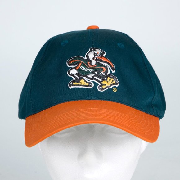 Miami Hurricanes Ball Cap Hat Hook And Loop Adjustment - Picture 1 of 3